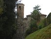 La torre campanaria e la chiesa di Tricesimo dal retro